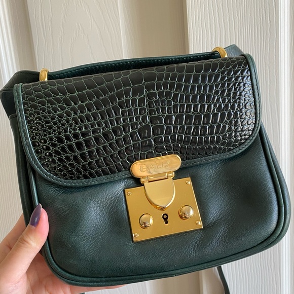 Bally Green Leather Crossbody Bag - Picture 3 of 7